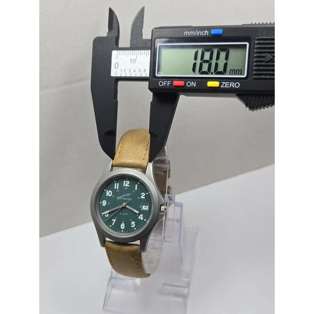 Vintage Kenyon A Carr Jewelers Field Watch Green Dial Swiss 955.114 New Battery